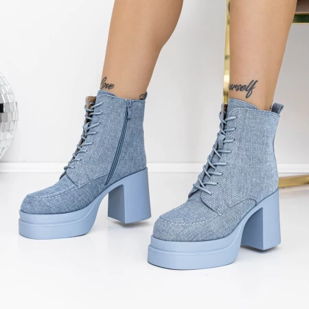 Kurze Stiefel mit einer dicken Ferse 3yl12 Blau Mei