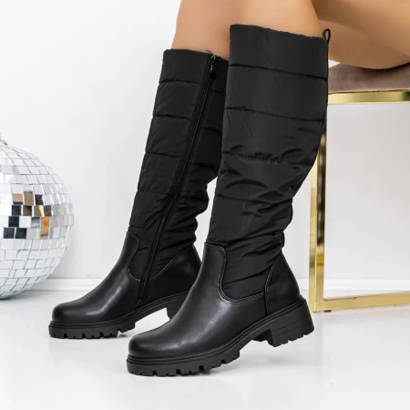 Low -theeled -Stiefel der Frauen 3H3 Schwarz | Mei
