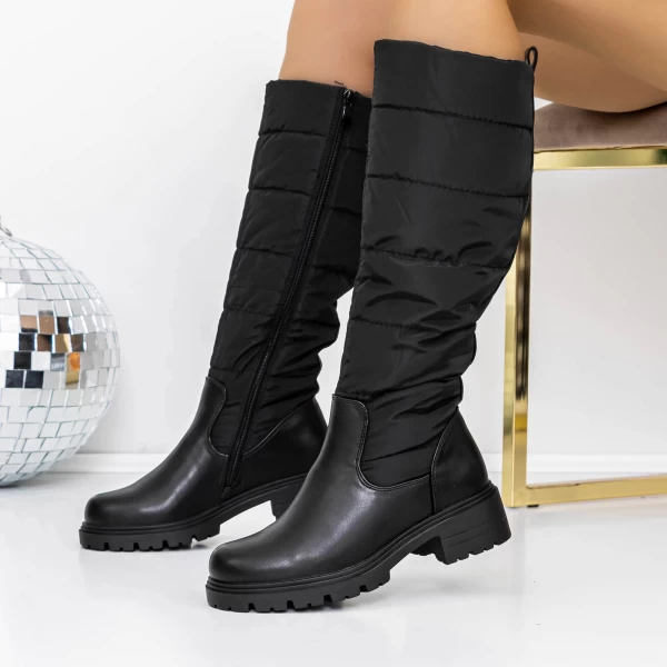 Low -theeled -Stiefel der Frauen 3H3 Schwarz | Mei