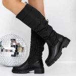 Low -theeled -Stiefel der Frauen 3H3 Schwarz | Mei