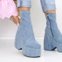 Kurze High Heels und 3MN1 Plattform hellblau Mei