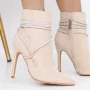 Kurze Stiefel mit einem dünnen Absatz 3xkk32 Beige | Mei