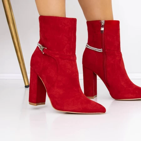 Kurze Stiefel mit einer dicken Absatz 3xkk29 Red | Mei