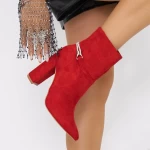 Kurze Stiefel mit einer dicken Absatz 3xkk29 Red | Mei