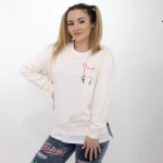 Frauen B519 Sweatshirt Weiß Kikiriki
