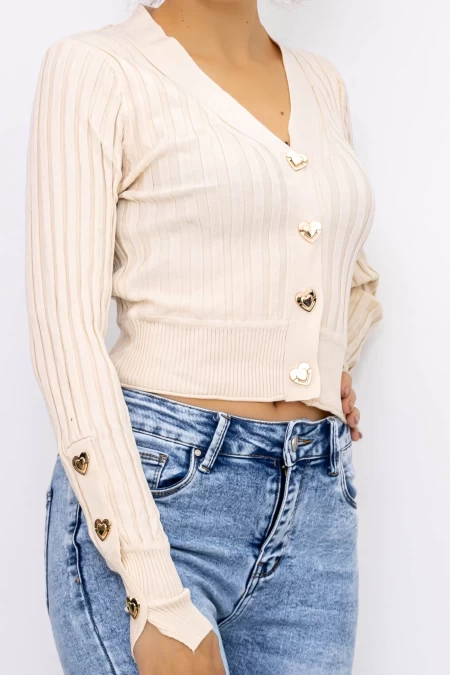 Frauen Sweatshirt DZ93023 Beige | Kikiriki