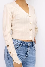Frauen Sweatshirt DZ93023 Beige | Kikiriki