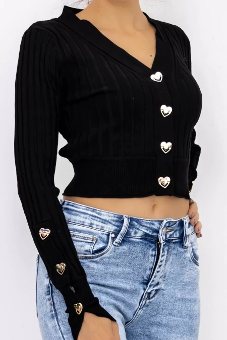 Frauen Sweatshirt DZ93023 Schwarz Kikiriki