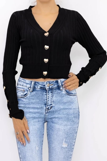Frauen Sweatshirt DZ93023 Schwarz Kikiriki