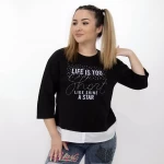 Frauen MDG-24-1303 Black Sweatshirt Kikiriki