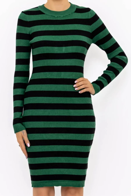 Frauenkleid NG-2370 Green-Black Kikiriki