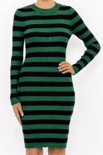 Frauenkleid NG-2370 Green-Black Kikiriki