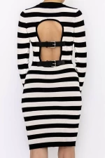Frauenkleid NG-2370 Weißschwarz Kikiriki