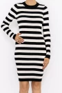Frauenkleid NG-2370 Weißschwarz Kikiriki