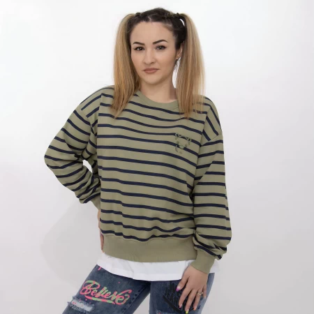 Frauen Sweatshirt B529 Khaki | Kikiriki