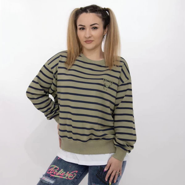 Frauen Sweatshirt B529 Khaki | Kikiriki