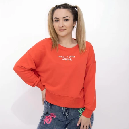 Frauen TR20-12011 Sweatshirt rot Kikiriki