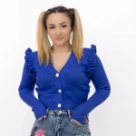 Frauen Sweatshirt HJD7873 Blau Kikiriki