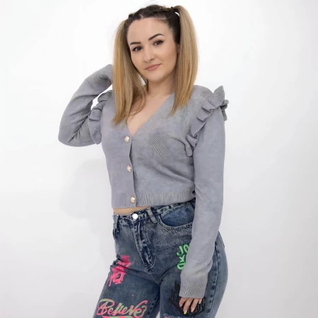 Frauen Sweatshirt HJD7873 Grau | Kikiriki