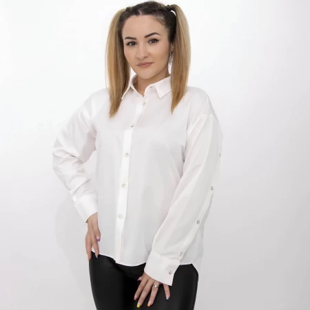 Frauenhemd C28078 Weiß | Kikiriki