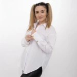 Frauen C5115 Hemd weiß Kikiriki
