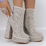 Kurze High Heels und 3KV10 -Plattform weiß Mei