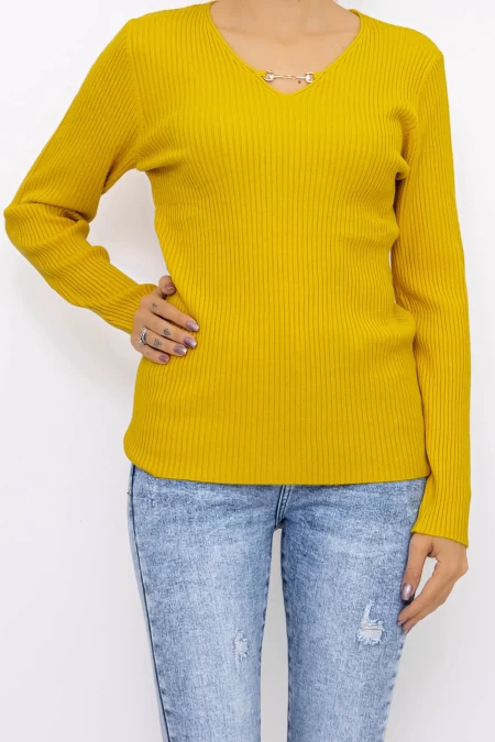 Frauen D695 Sweatshirt Gelb Mode