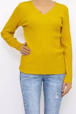 Frauen D695 Sweatshirt Gelb Mode