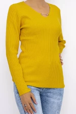 Frauen D695 Sweatshirt Gelb Mode