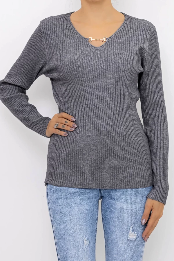 Frauen D695 Sweatshirt Grau Mode
