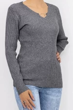 Frauen D695 Sweatshirt Grau Mode