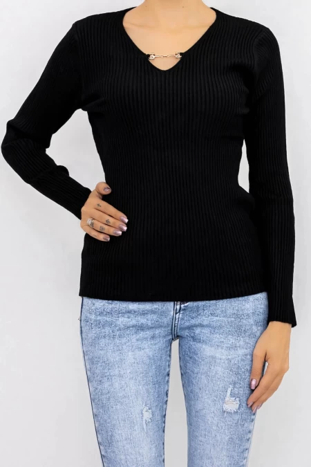 Frauen D695 Sweatshirt Schwarz Mode