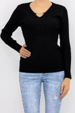Frauen D695 Sweatshirt Schwarz Mode