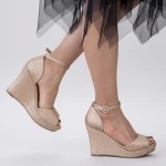 Sandalen auf der XDT271A Champagner -Plattform Mei