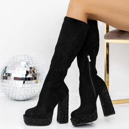 Kurze High Heels und 3KV12 -Plattform schwarz | Mei