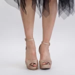 Sandalen auf der XDT271A Champagner -Plattform Mei