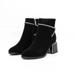 Kurze Stiefel mit einer dicken Ferse M07-01A Black Jose Simon