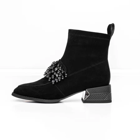 Kurze Stiefel mit einer dicken Ferse M12-02 Black Jose Simon