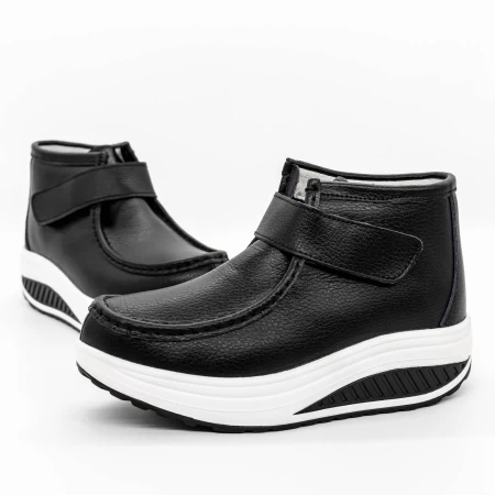 Frauenstiefel mit Pelz T5024 Schwarz | Engelblau