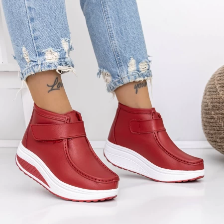 Frauenstiefel mit Pelz T5024 rot Engelblau