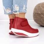 Frauenstiefel mit Pelz T5024 rot Engelblau