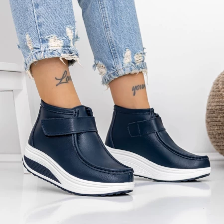 Frauenstiefel mit Pelz T5024 dunkelblau Engelblau