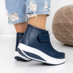 Frauenstiefel mit Pelz T5024 dunkelblau Engelblau