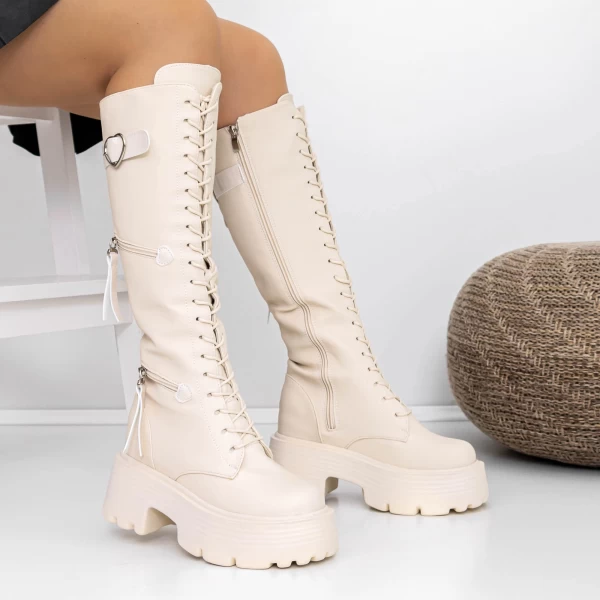Stiefel auf der 3WL18 -Plattform Beige Mei