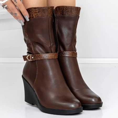 Frauenstiefel mit Pelz B976 Brown Mode