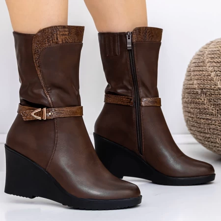Frauenstiefel mit Pelz B976 Brown Mode