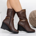 Frauenstiefel mit Pelz B976 Brown Mode