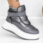 Frauenstiefel mit Fur LLS-086 Grau Botinelli