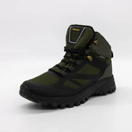 Herren Y215-4 Dunkelgrün-orangefarbene Stiefel Leopard