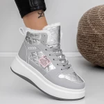 Frauenstiefel mit Fur LLS-087 Grau Botinelli